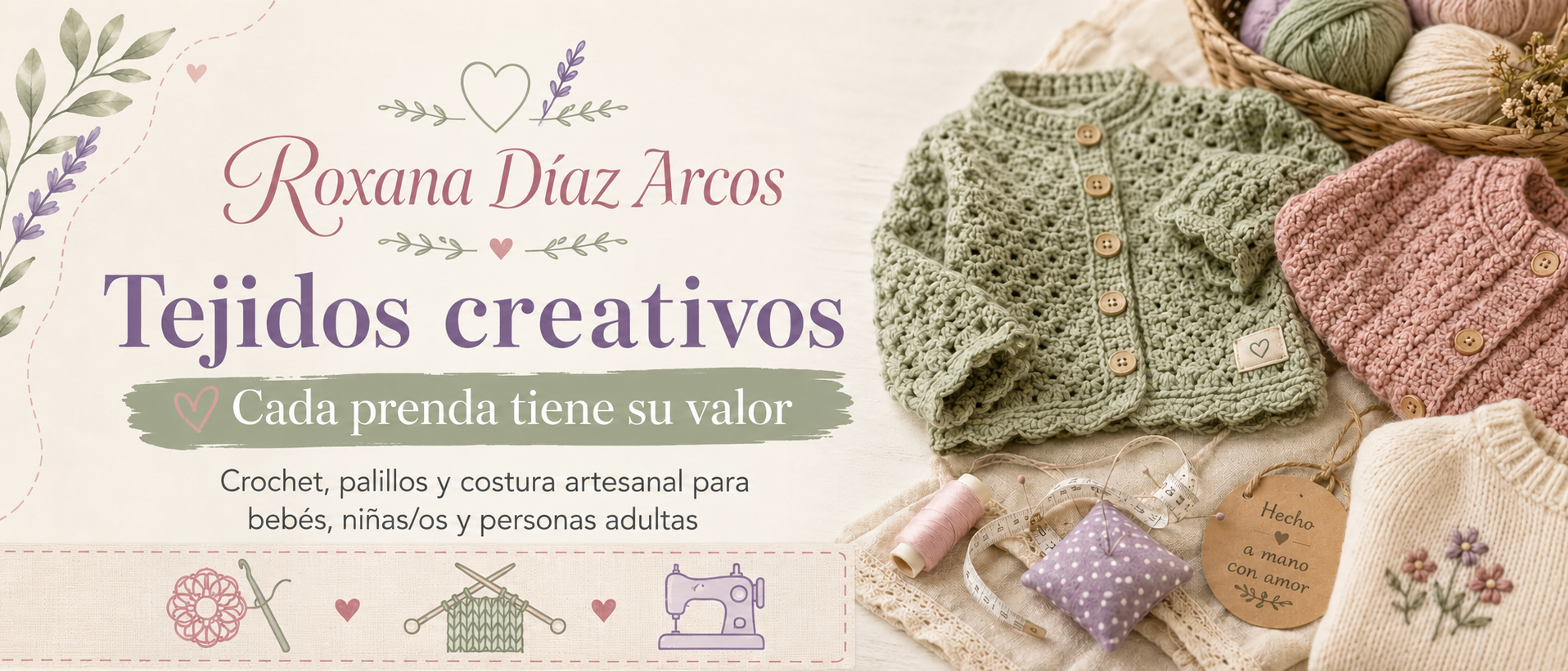 Tejidos y costuras hechos a mano por Roxana Díaz Arcos